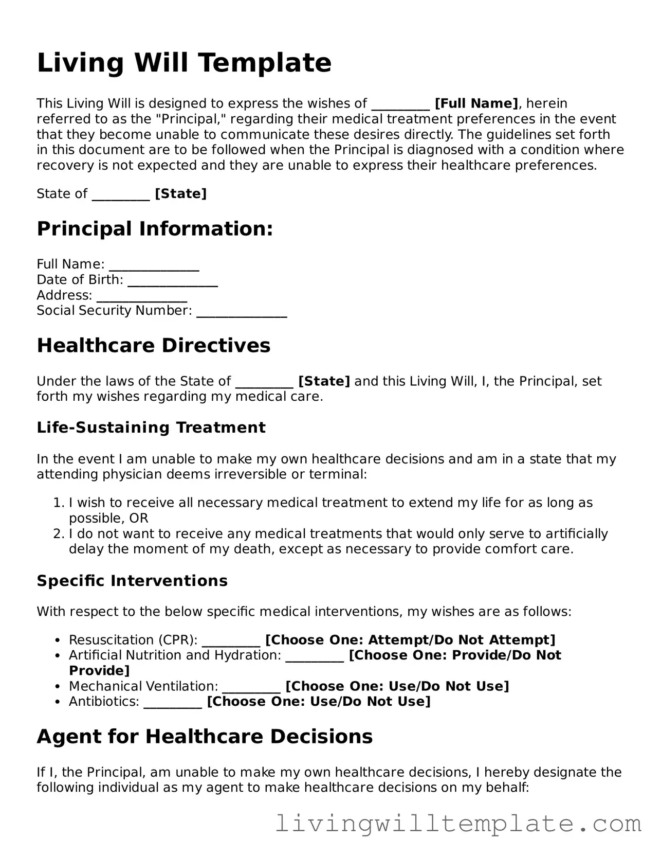 Attorney-Verified Living Will Form